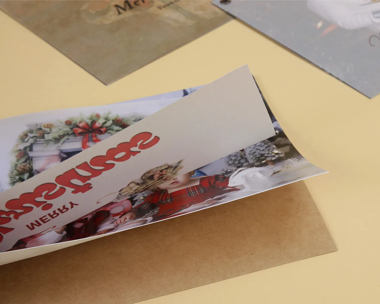 Christmas Card  papel vegetal+foto+kraft