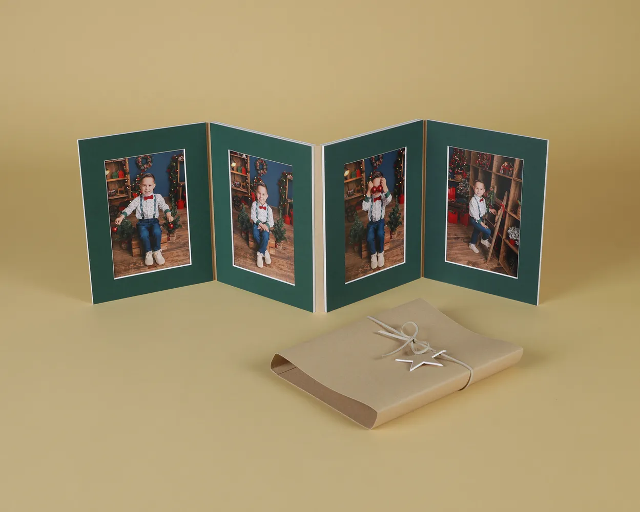 Christmas Acordeón passe-partout en Piel Reciclada